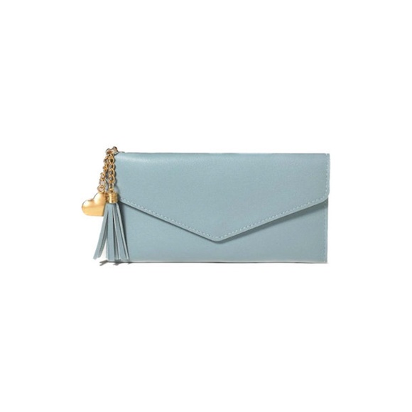 Trifold Tassel Heart Wallets (Color Blue) - Picture 1 of 8